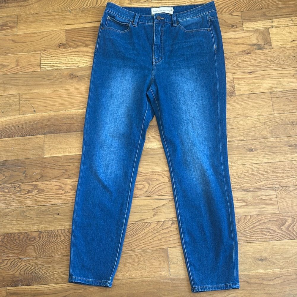 Soft Surroundings Ultimate High Rise Slim Skinny Stretch Jeans 14 Medium Wash